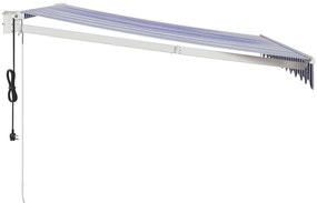 Toldo retrátil automático 3x2,5 m azul e branco