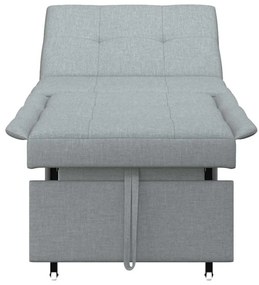 Sofá-cama 3 em 1 - Sofá Retrátil em Tecido Cinza Claro