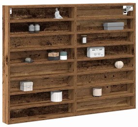 Armário Vitrine Madeira Velha 100x8,5x75 cm Madeira Engenheirada