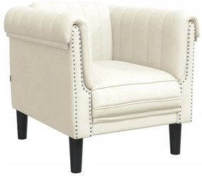 3 pcs conjunto de sofás veludo cor creme