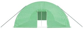 Estufa com estrutura de aço 72 m² 12x6x2,85 m verde