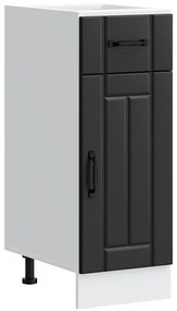 vidaXL Armário de cozinha baixo Lucca derivados de madeira preto