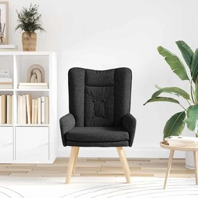 Cadeira Relaxante vidaXL Tecido Preto