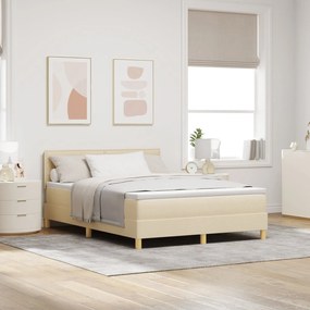 Cama Box Spring com Colchão Creme 160x200 cm Tecido