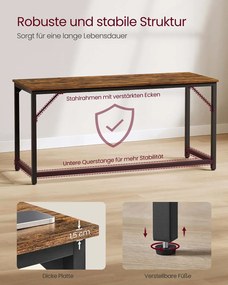 Secretaria para computador para o escritório em casa 60 x 160 x 76 cm Castanho vintage-preto
