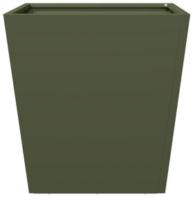 Vaso/floreira de jardim 40x40x40 cm aço verde azeitona