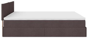 Estrutura de cama otomana com colchão 180x200cm castanho escuro