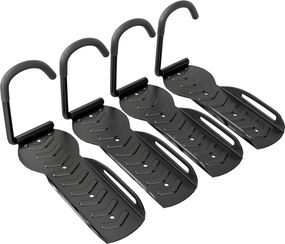 SPORTNOW Conjunto de Suportes de Parede para Bicicletas com 4 Peças Gancho Dobrável 25,5x10,5x4 cm Preto | Aosom Portugal