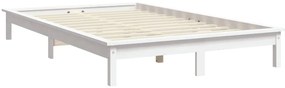 Estrutura de cama king size 150x200 cm pinho maciço branco
