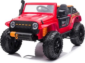 Jipe elétrico para Crianças 24V 4x4 Jeep Monster Rodas de espuma EVA, assento Couro ecológico Vermelho