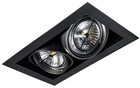 Foco embutido preto ajustável AR111 2 luzes - Oneon Design,Moderno