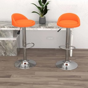vidaXL Bancos de bar 2 pcs couro artificial laranja