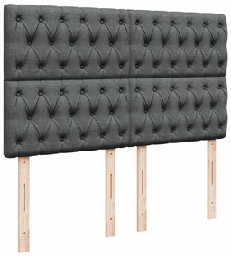 Cama com molas/colchão 140x200 cm tecido cinzento-escuro
