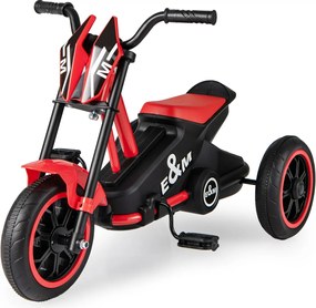 Triciclo para crianças de 3 rodas com pedais para frente/trás vermelho