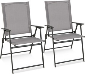 Conjunto 2 Cadeiras Dobráveis Funchal com Encosto Alto – 62x58x96 cm –