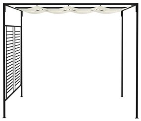 Gazebo com telhado retrátil 3x4x2,3 m 180 g/m² cor creme