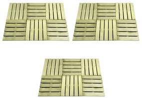 276431 vidaXL Ladrilhos de pavimento 18 pcs 50x50 cm madeira verde