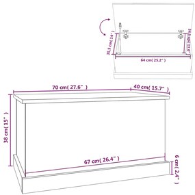 Caixa de arrumação 70x40x38 cm derivados de madeira branco