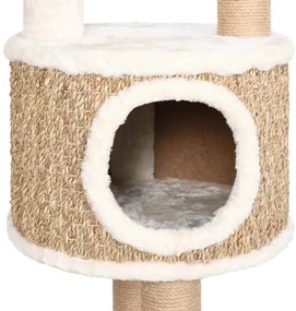 Árvore para gatos c/ postes e almofadão 148 cm erva marinha