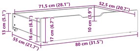 Gavetas para cama com rodas 2 pcs 80x55x17 cm pinho maciço