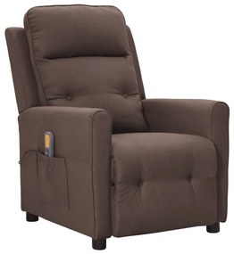 vidaXL Poltrona de massagens tecido cinza-acastanhado