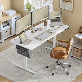 Secretária elétrica com regulação elétrica da altura 70 x 160 x (72-120) cm Branca