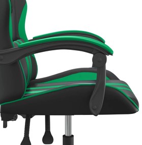 Cadeira gaming couro artificial preto e verde