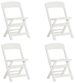 Cadeiras de jardim dobráveis 4 pcs PP branco