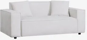 Sofá De 2 Lugares Em Chenille Basian Chenille Branco Pérola - Sklum