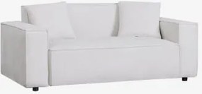 Sofá De 2 Lugares Em Chenille Basian Chenille Branco Quebrado - Sklum