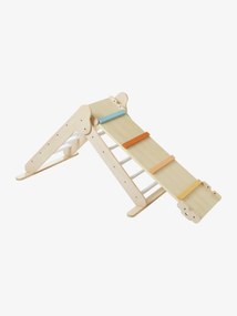 Triângulo de escalada Montessori, em madeira FSC® bege medio liso com motivo
