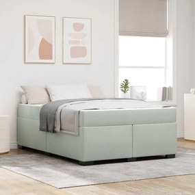 vidaXL Estrutura de cama com colchão Cinzento-claro 140 x 200 cm