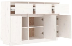 Aparador 110x34x75 cm madeira de pinho maciça branco