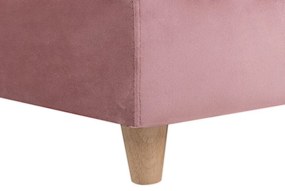 Chaise-longue à esquerda de 2 lugares com arrumação em veludo rosa MERI Beliani