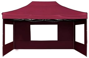 Tenda dobrável prof. c/ paredes alumínio 4,5x3m vermelho tinto