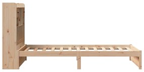 Cama com estante sem colchão 90x200 cm pinho maciço