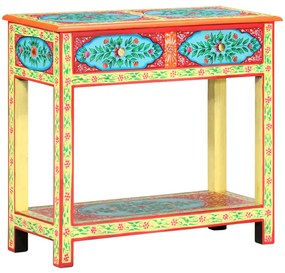 Mesa consola pintada à mão 80x35x75 cm mangueira maciça