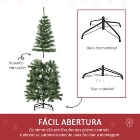 HOMCOM Árvore de Natal Artificial 150cm Ignífugo com 367 Ramos Folhas