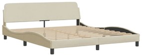 Cama com colchão 180x200 cm tecido cor creme