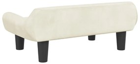 Sofá infantil 70x40x24 cm veludo cor creme