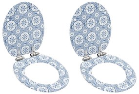 vidaXL Assentos sanita 2 pcs tampas fecho suave MDF design porcelana