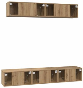 Conjunto de móvel de TV 5 pcs carvalho artisiano Médio