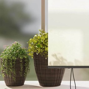 Cortina Rolô Exterior Riscas Manual Ajustável Creme 200 x 250 cm tecid