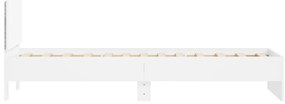 Estrutura de cama c/ cabeceira e luzes LED 90x190 cm branco