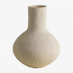 Vaso Decorativo Artesanal em Papel Arganil Machê Branco - Sklum