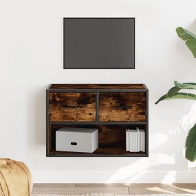 vidaXL Móvel p/ TV 60x31x39,5 cm deriv. madeira/metal carvalho fumado