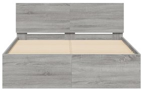 Estrutura de cama com cabeceira 120x190 cm cinzento sonoma