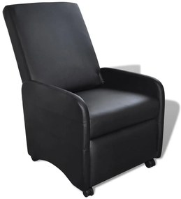 vidaXL Poltrona reclinável em couro artificial preto