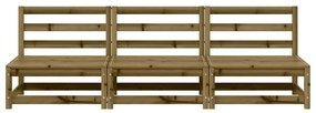 Sofás sem braços p/ jardim 3 pcs 70x70x67 cm pinho impregnado