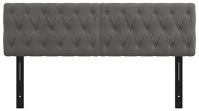 Cabeceira de cama 2 pcs veludo 72x7x78/88 cm cinzento-escuro